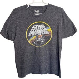 Star Wars Tie fighter Retro Graphic T-Shirt Gray Tri Blend Men's XL